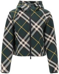 Burberry - Lightweight Check Cropped Jacket - Lyst