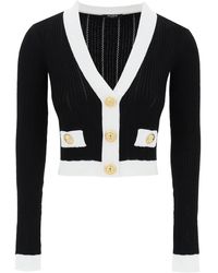 Balmain - Knitted Cardigan With Embossed Buttons - Lyst