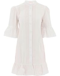 See By Chloé - Ee By Chloe Bell Sleeve Shirt Dress In Organic Cotton - Lyst
