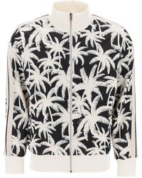 Palm Angels - Zip Up Sweatshirt With Palms Print - Lyst