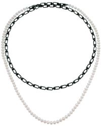 Eera - 'Reine' Double Necklace With Pearls - Lyst
