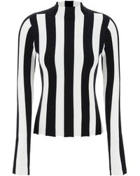 Interior - Ridley Striped Funnel-Neck Sweater - Lyst