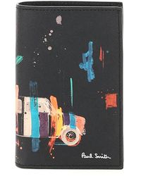 Paul Smith 'mini Stripe' Print Bi-fold Cardholder - Black