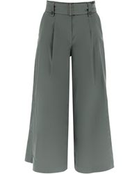 Weekend by Maxmara - Cotton Canvas Flared Pants - Lyst