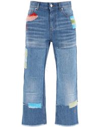 Marni - Cropped Jeans With Mohair Inserts - Lyst