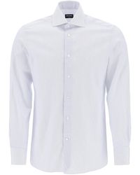 Zegna - Striped Shirt With French Collar - Lyst