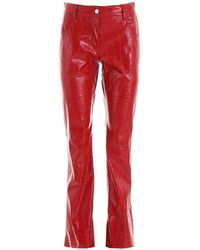 red leather pants womens