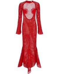 Ferragamo - Maxi Dress In Fishnet Knit - Lyst