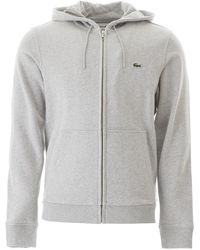 mens grey lacoste hoodie