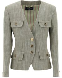 Etro - Fitted Jacket With Padded Shoulders - Lyst