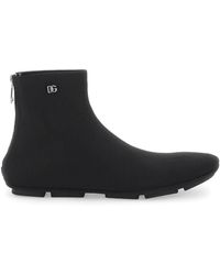 Dolce & Gabbana - Stretch Knit Ankle Boots - Lyst