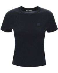 Acne Studios - T-Shirt Girocollo Con Patch Logo - Lyst