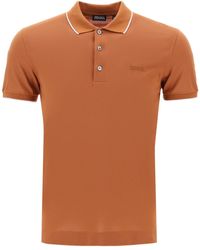 Zegna - Slim Fit Polo Shirt In Stretch Cotton - Lyst
