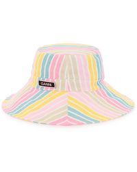 Ganni - Stripe Bucket Hat - Lyst