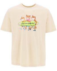Maison Kitsuné - T Shirt Comfort Fit Surfing Foxes - Lyst