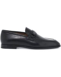 Ferragamo - Smooth Leather Loafers With Gancini - Lyst