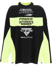 Vetements Motocross Patched Logo Oversized Ls T-shirt M Cotton - Black