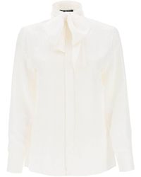 Versace - ' Allover' Lavallière Shirt - Lyst
