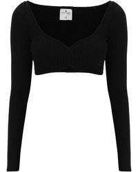 Courreges - Courreges Ribbed Cropped Sweater - Lyst