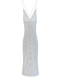 Ganni - Long Mesh Dress With Crystals - Lyst