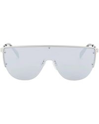 Alexander McQueen - Sunglasses With Mirrored Lenses And Mask-Style Frame - Lyst