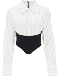 Dion Lee - Cropped Shirt With Underbust Corset - Lyst