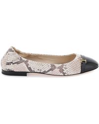Tod's - Snake-printed Leather Ballet Flats - Lyst
