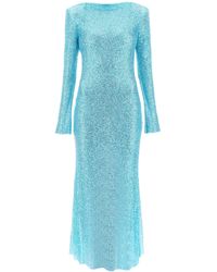 Self-Portrait - Self Portrait Long-sleeved Maxi Dress With Sequins And Beads - Lyst