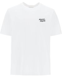 Maison Kitsuné - T Shirt With Logo Lettering - Lyst
