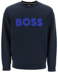 BOSS by HUGO BOSS - Patch Logo Crew-neck Sweatshirt - Lyst