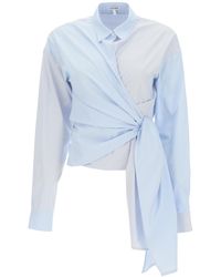Loewe Striped Asymmetric Shirt - Blue