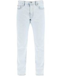 Jeans slim a righeOff-White c/o Virgil Abloh in Denim da Uomo colore Blu Uomo Abbigliamento da Jeans da Jeans a sigaretta 28% di sconto 