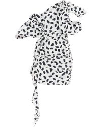 Redemption Asymmetric Mini Dress With Oversized Ruffles - Multicolour