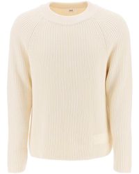 Ami Paris - Cotton-Wool Crewneck Sweater - Lyst