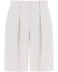 Brunello Cucinelli - Cotton-linen Shorts - Lyst