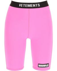 Vetements Cyclist Bermuda With Logo - Pink
