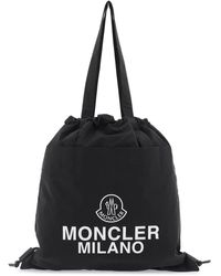 Moncler - Drawstring Aq Tote Bag With - Lyst