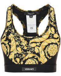 Versace - Barocco Print Cropped Sports Top - Lyst