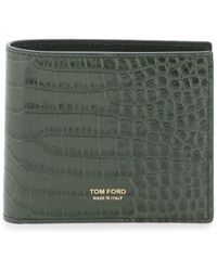 Tom Ford - Croco-Embossed Leather Bifold Wallet - Lyst
