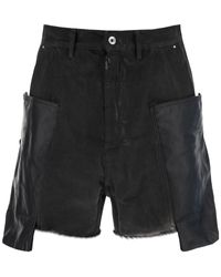 Rick Owens - Stefan Cargo Shorts With Leather Inserts - Lyst