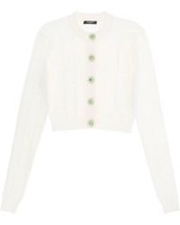Balmain - Cropped Cardigan With Jewel Buttons - Lyst