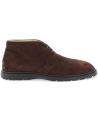 Tod's - Suede Leather Ankle Boots - Lyst