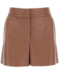 Fendi - "Soft Hammered Leather Selleria Shorts - Lyst