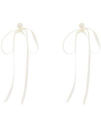 Simone Rocha - Button Pearl Earrings With Bow Detail - Lyst