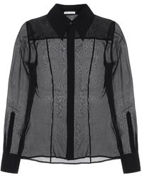 Ami Paris - Semi-Transparent Silk Shirt - Lyst