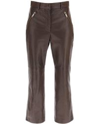 Weekend by Maxmara - 'fibra' Leather Cropped Pants - Lyst
