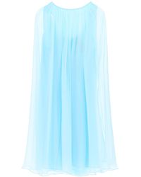 Max Mara - Mini Flared Silk Chiffon Dress - Lyst