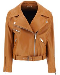 Versace - Biker Jacket In Leather - Lyst