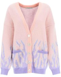 Alessandra Rich - Mohair-blend 'flame' Cardigan - Lyst