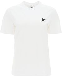 Golden Goose - T-Shirt Regular Con Logo Stella - Lyst